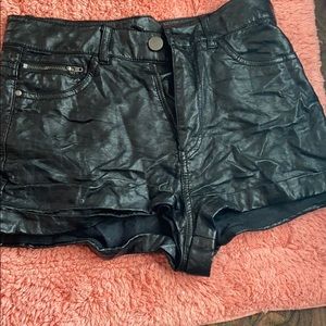 Leather h & m shorts